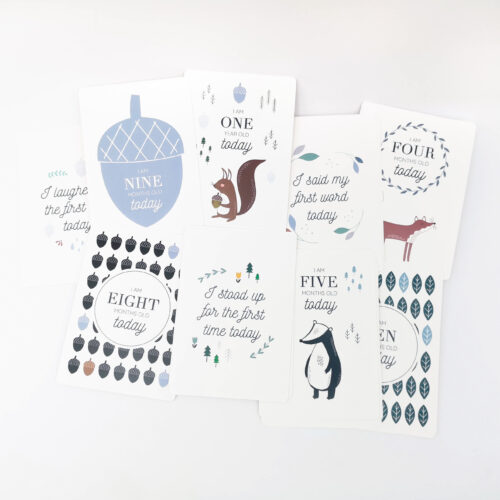 Patterned baby milestone cards