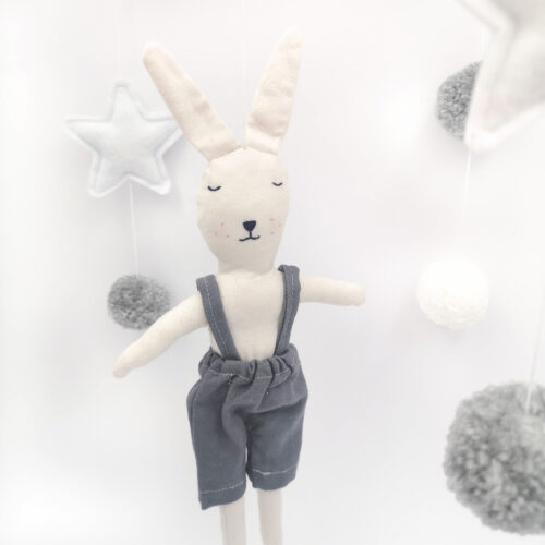 Bunny in grey dungarees mobile