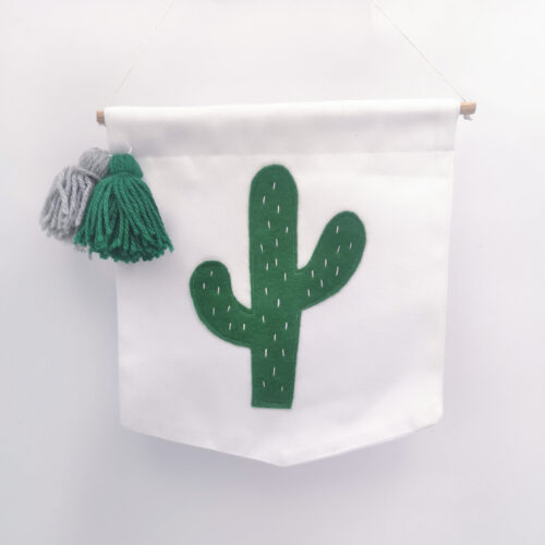Green cactus banner