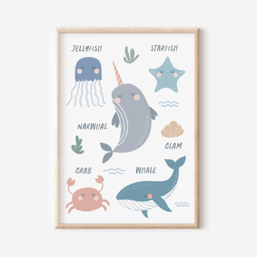 Ocean animals print